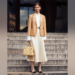 Joie Tan Vegan Leather Blazer Jacket Bloggers Favorite NWT Size XS